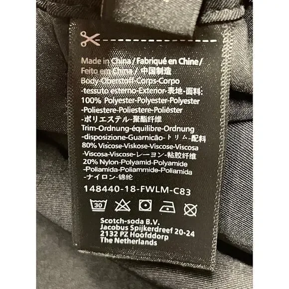 Scotch & Soda womens Tailored Pants Velvet Side Tapes size S Black - Picture 10 of 12